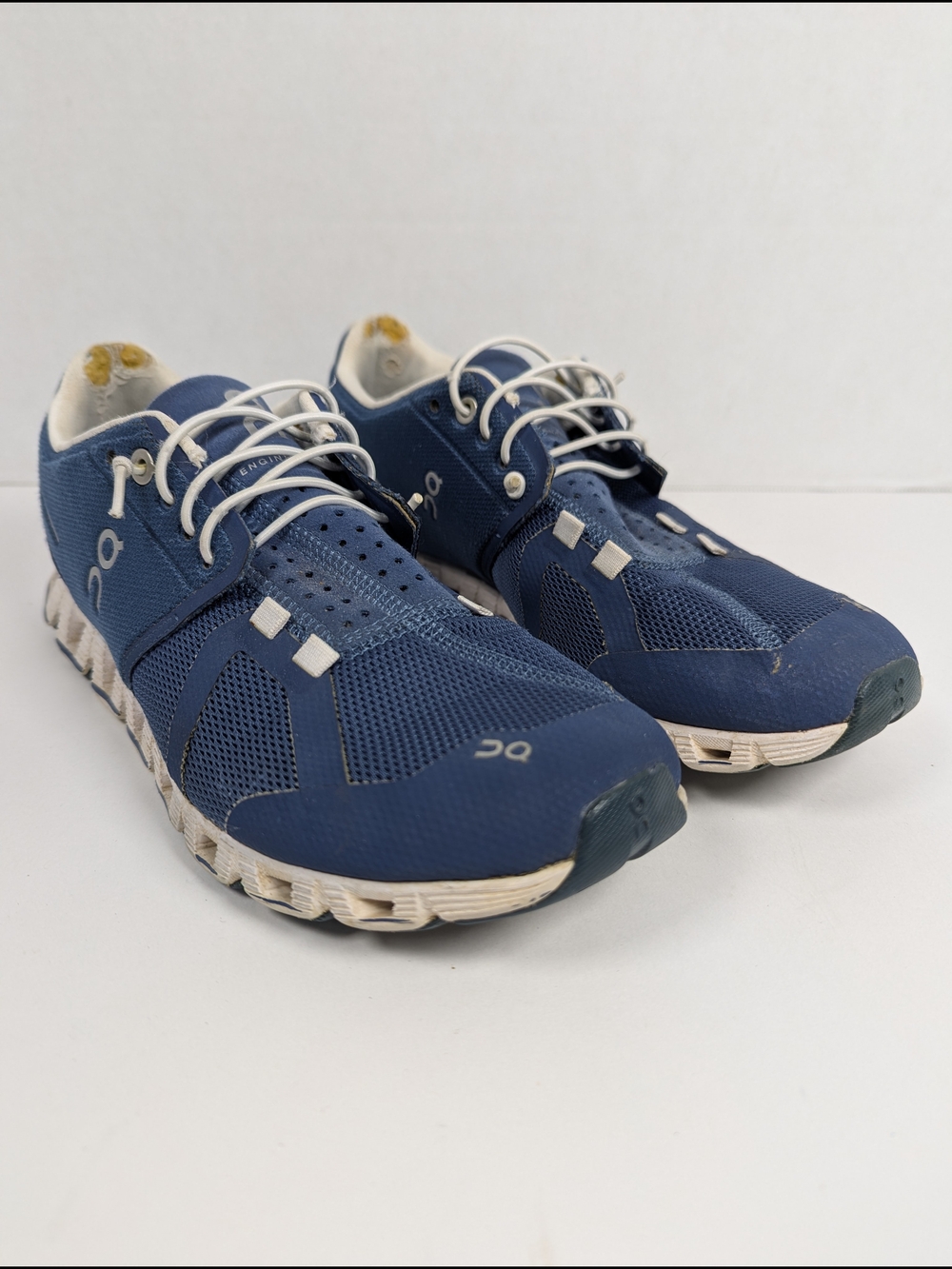 On Cloud 5 Running Shoes Denim Blue White Cloudtec Athletic Sneakers Womens Sz 8
